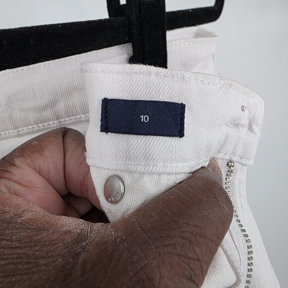 Gap Denim White Distressed Fringe Hem Skirt Size 10 - Picture 6 of 10